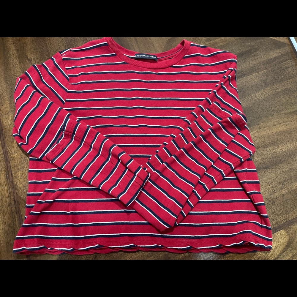 Brandy striped crop long sleeve